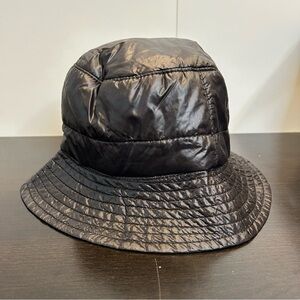 Simons Quilted Nylon Puffer Bucket Hat Black